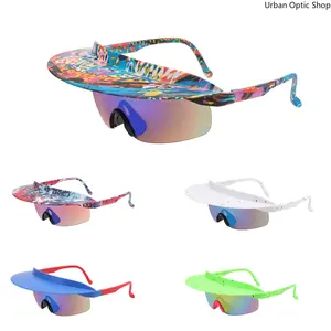 XUH UV400 Protection Oversized Cycling Sunglasses for Men Women, New Fashion Colorful Wrap Around Sports Glasses, Trendy Gradient Lens Riding Eyewear for Outdoor Activities