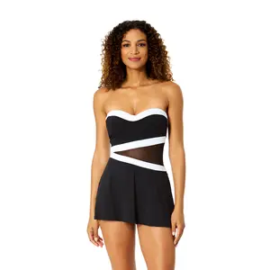 Women's Gabor Mesh Paneled Strapless Mesh Swim Dress