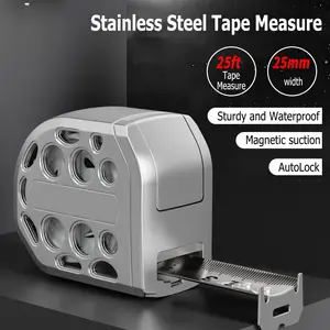 25FT/16FT Retractable Tape Measure Stainless Steel Measuring Tape With Double sided Scale Waterproof Portable AutoLock Ruler With Magnetic engineer