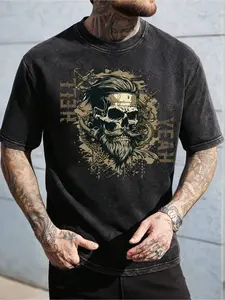 Mens Pure - Black T-Shirt: Rogue Skull Blades: Grunge Artistry Mens Black Tee - Premium