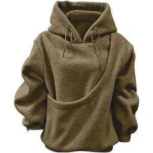 Pet Pouch Hoodie Winter Thick Waterproof Fleece Jacket for Small Cats and Dogs with Front Carry Pouch for Outdoor Use Standard Type