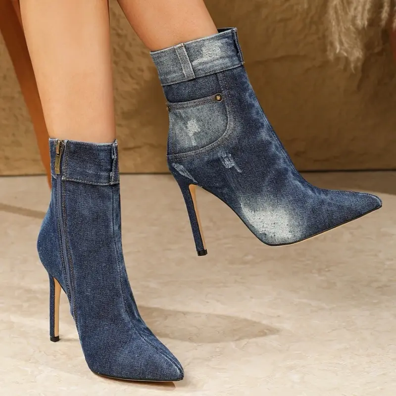 Women’s stylish denim ankle boot