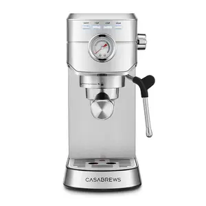 CASABREWS CM5418 20-Bar Kitchen Espresso Machine, Coffee Brewer with Pressure Gauge, Milk Frother