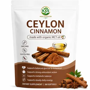 Authentic Ceylon Cinnamon 300 Softgels made with Organic MCT Oil| Ultra Potency Concentrated Extract for Metabolic Balance & Glucose Support
