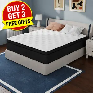 [Buy 2 Get 3 Free Gifts] Queen Size 12" Hybrid Memory Foam Mattress - Modern Sleep Solution, Medium Firm Feel, Pressure Relief, Motion Isolation, Edge Support