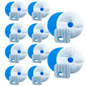 HOMTYLER Cat Water Fountain Filters 10 Pack 3 Triple Filtration System Activated Carbon Elements for 2.2L 73oz Automatic Pet Fountain Replacement