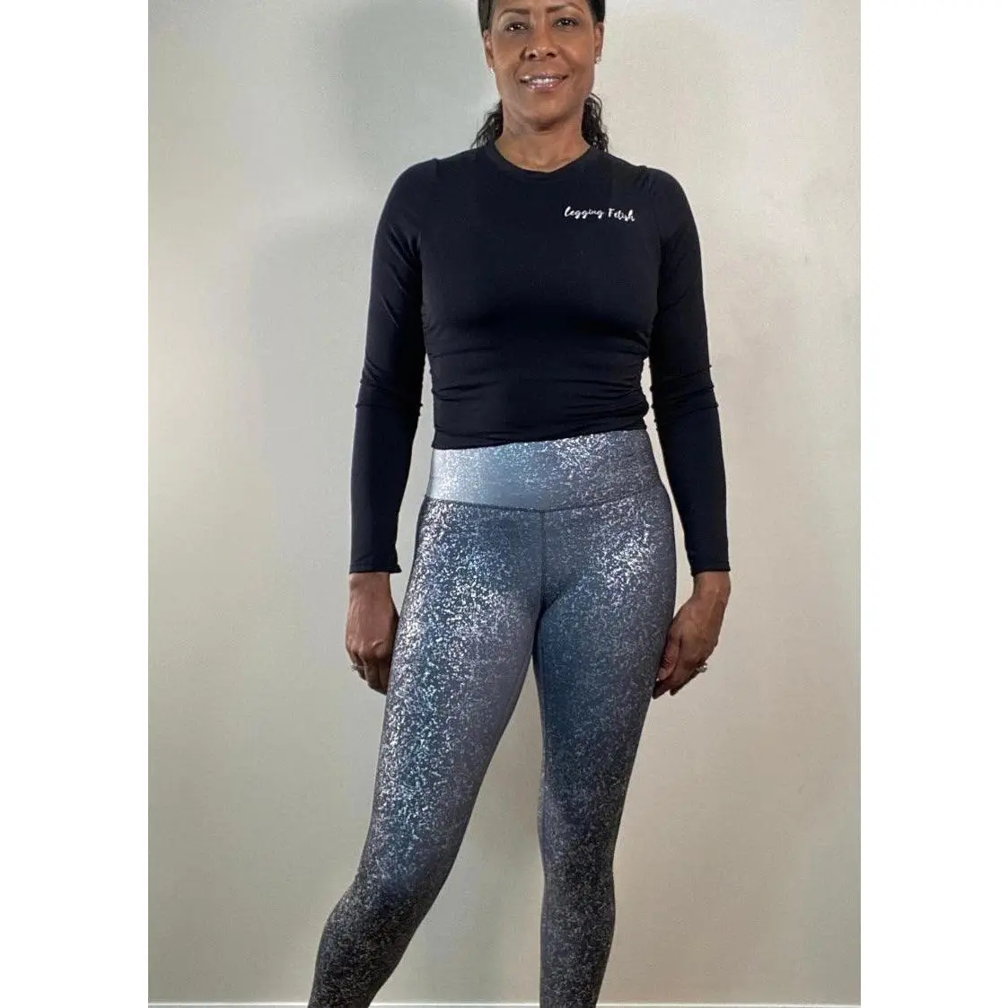 CASUAL BLACK GALAXY FOIL PRINT LEGGINGS