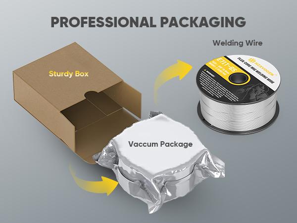 HZXVOGEN Flux Core Welding Wire .030 & .035, E71T-GS Low Splatter 2-Pound Spool Gasless Mild Carbon Steel MIG Welding Wire(2 Pack)