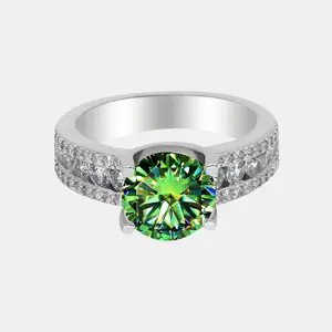 【401】"Deck The Hall” 3 Carat Synthetic Moissanite Paved Channel Ring