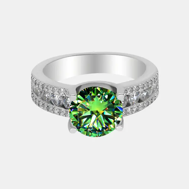 【401】"Deck The Hall” 3 Carat Synthetic Moissanite Paved Channel Ring