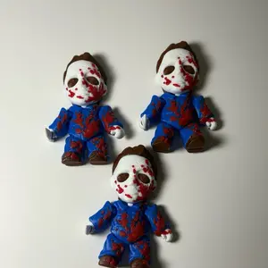 Micheal Myers Mini Figure Flexi - Detailed Blue and Red Costume with Blood Splatter Design