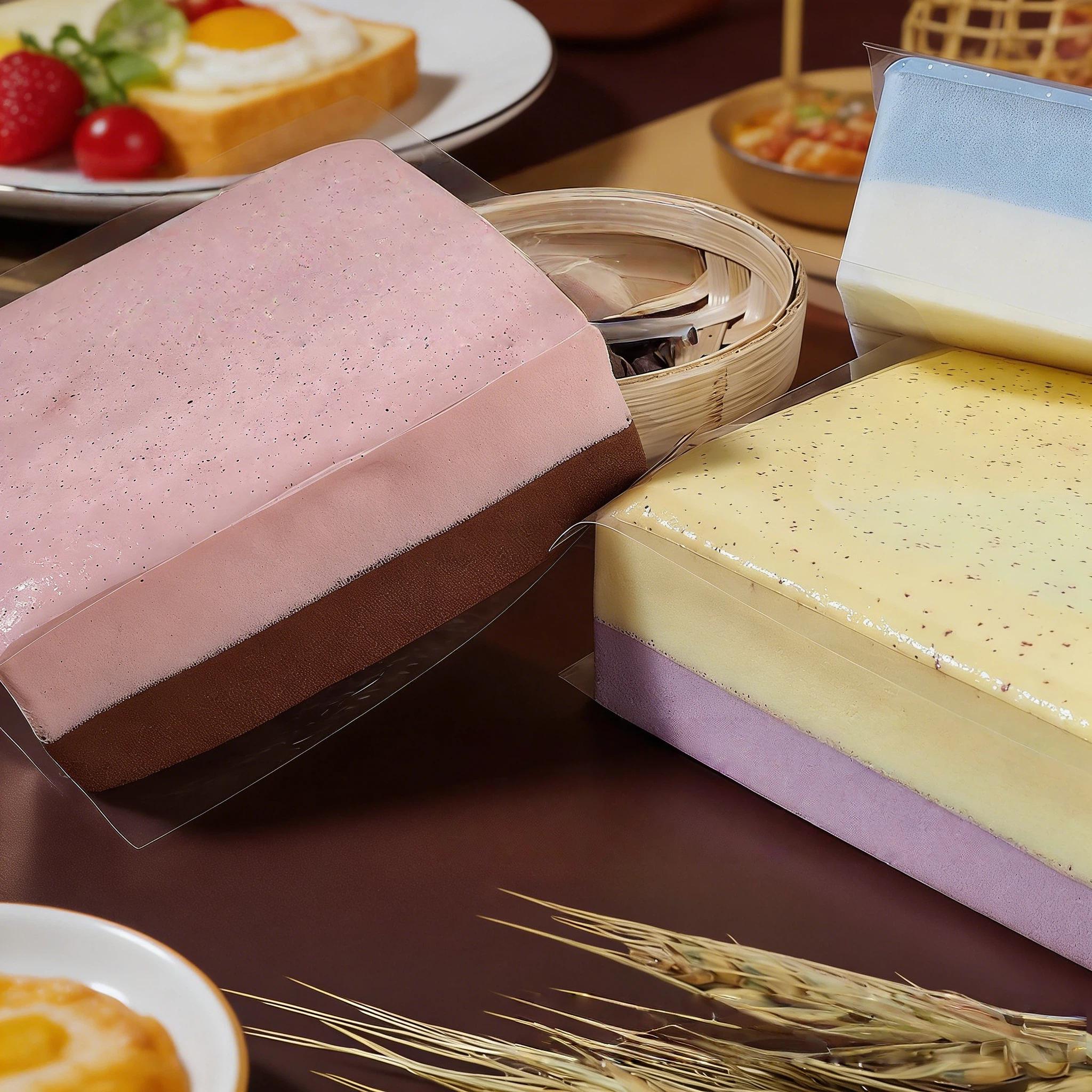 Two-Tone Cheese Brick Squishy, Slow Rising Soft Squeeze Fidget Toy, Cute Sensory Stress Relief Toy for All Ages, Perfect Decompression Gift