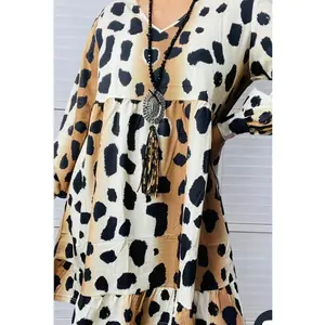 Carmine Leopard Babydoll Top/Dress