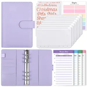 Personal finance organizer, SKYDUE A6 Budget Organizer for Cash with 8pcs Zipper Envelopes,12pcs Expense Sheets & 24 Rose Gold Sticky Labels,Money Saving Binder for Budgeting