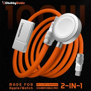 ChubbyCable Duo-Core Flex: 2-in-1 USB-C to 100W USB-C & 5W Apple Watch Charging Cable
