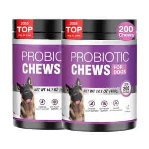 2 packs Probiotic Bites for Dogs - Canine Nutritional Supplement with Six Probiotics for Dogs Support Gut Health, Relieve Diarrhea, Itchy Skin, Enhance Immunity
