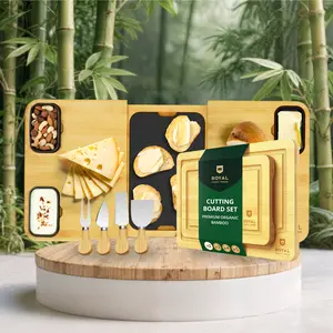 [16] Cheese Board Slate Plate Set & Cutting Board Set of 2