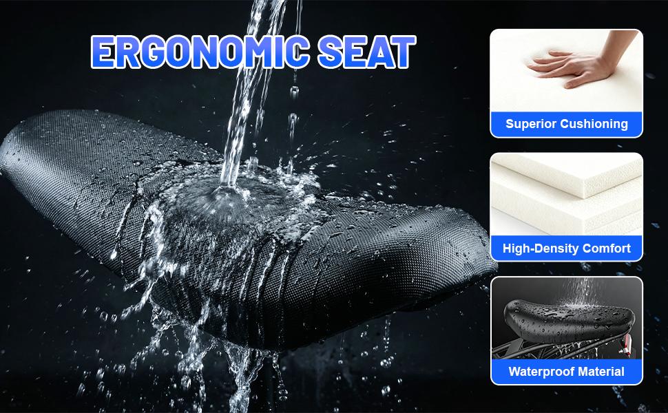 ASKMY E500 Fat Tire Electric Bike Replacement Parts – 20-Inch All-Terrain Fat Tires,  Left & Right Pedal Set, Waterproof and soft Seat, Brake Lever, Electric Throttle Handle Grip