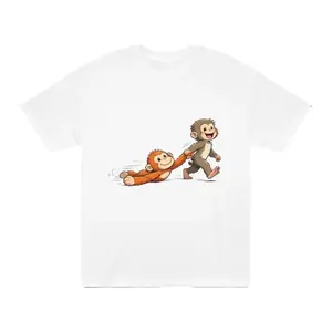 Punch The Monkey T Shirt, Cute Monkey and Plush Orangutan Graphic Tee, Funny Animal Art Shirt Unisex