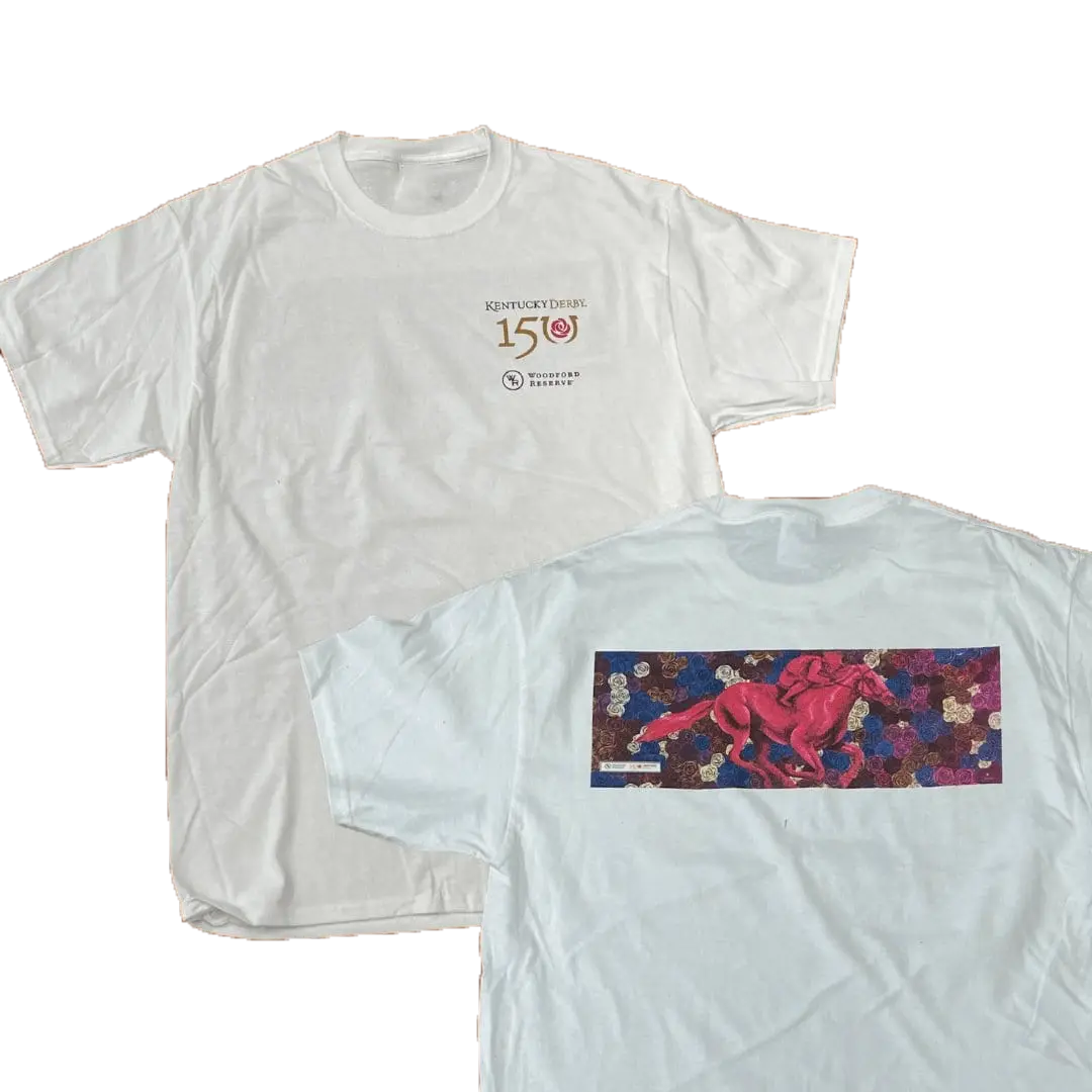 VINTAGE 150TH KENTUCKY DERBY WOODFORD RESERVE T-SHIRT