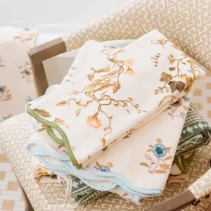 Leah O'Connell x Weezie Floral Scallop Hand Towels (pair)