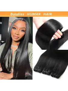 Raw Bundles Human Hair Straight, No Tangle Shedding, Keep Texture Silky Soft After Multiple Washes Raw Indian Hair Bundles 1-4 Straight Bundles 12-30 Inch Inches, Triple Lifespan 3X