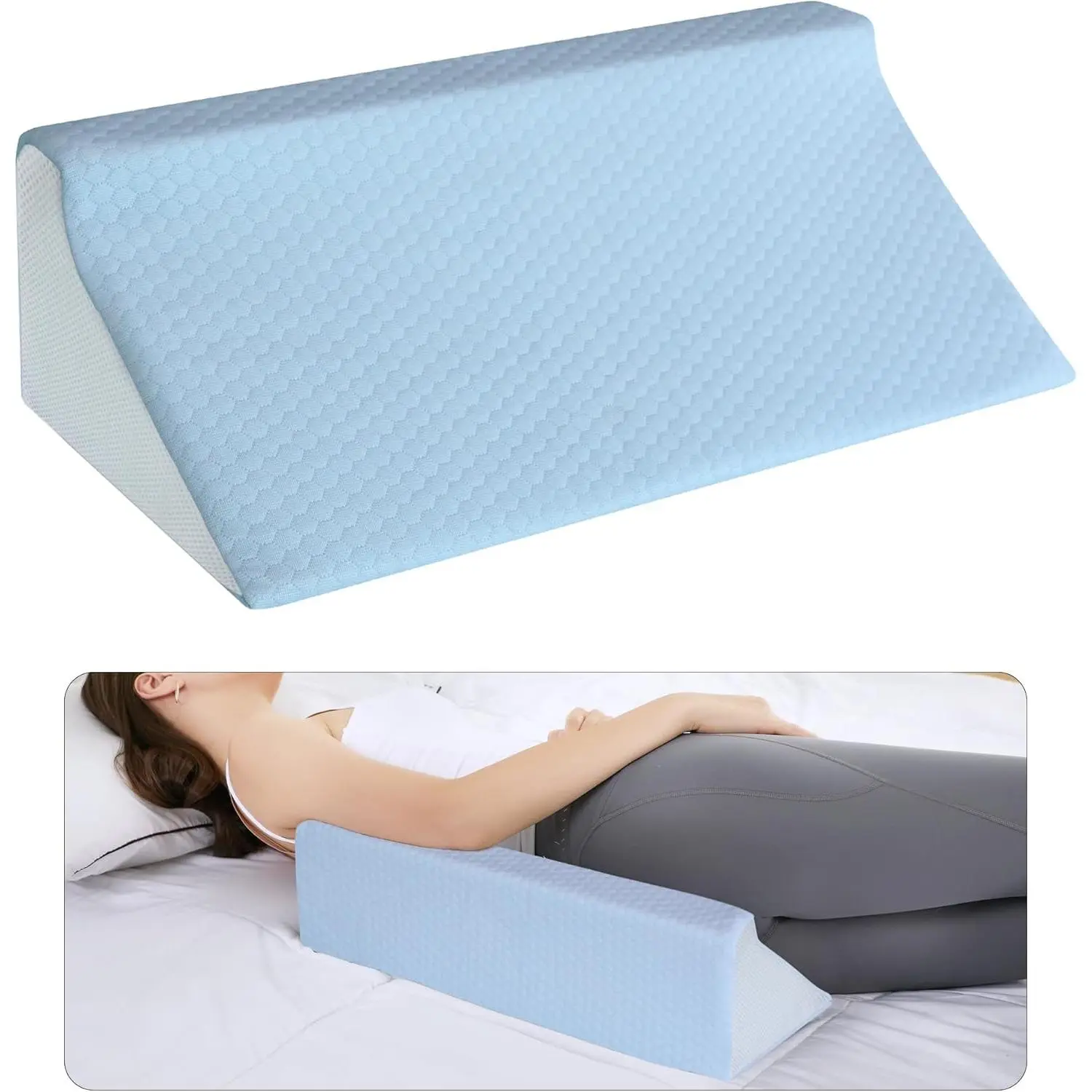 Wedge Pillow for Side Sleeping, Back Pillow Positioners for Side Sleeper, Preventing Bedsores, After Surgery, Pregnancy, Ankle, Bed Wedge Pillow