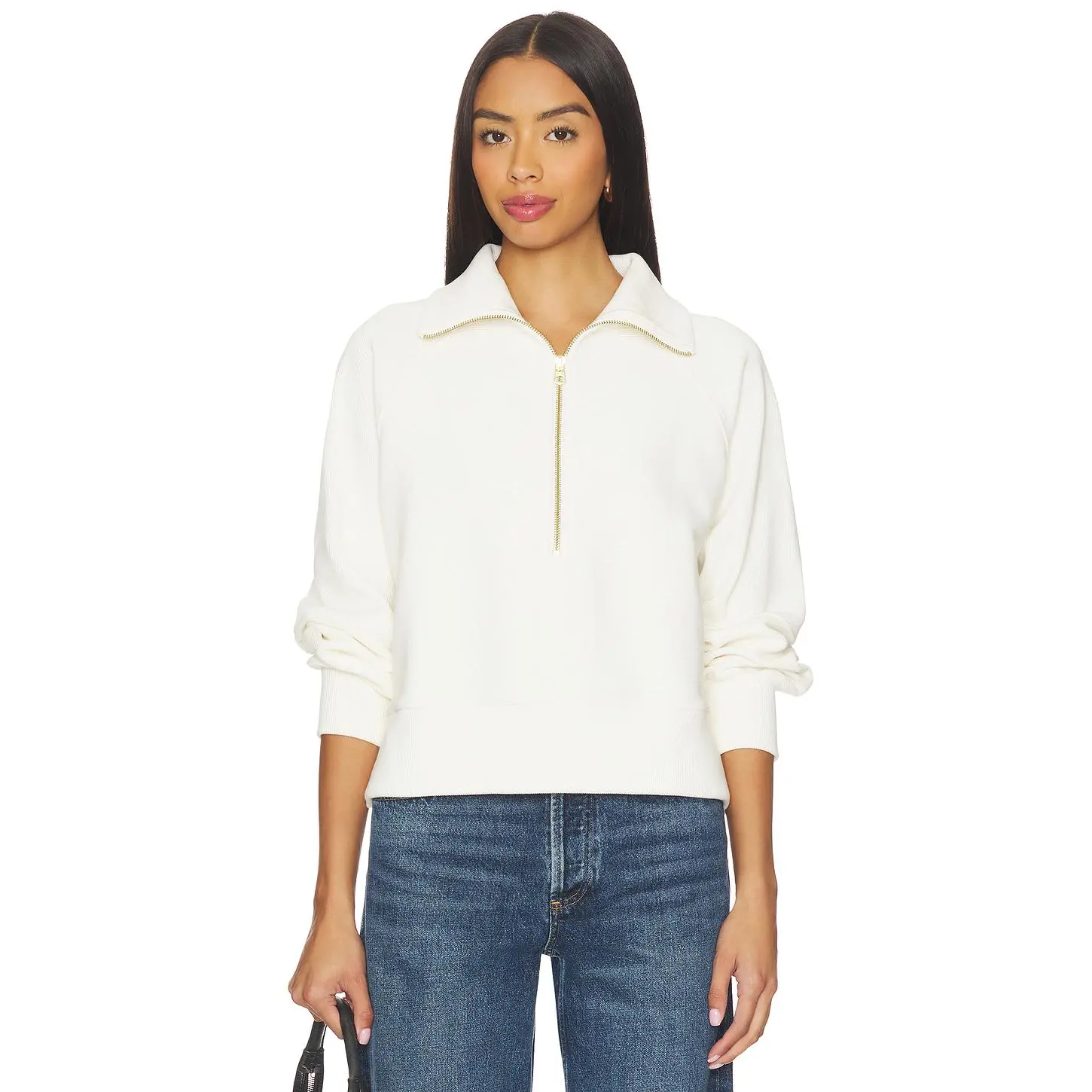 Varley Milano Half Zip Sweatshirt in Ivory