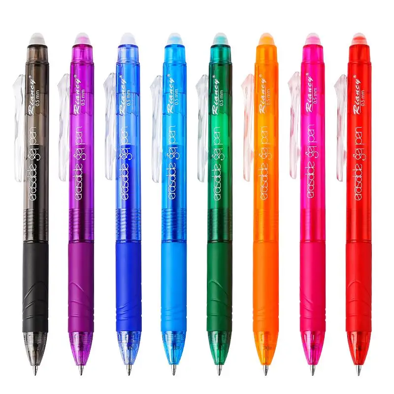 Retractable Fine Point Erasable Pen, 8 Counts/set Assorted Color Ink Pen, Writing Pen for Drawing Writing Planner and Crossword Puzzles