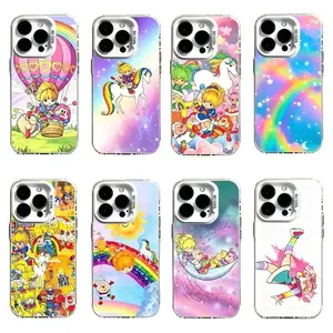 Vintage R-Rainbow B-Brite Phone Case for iPhone 17, 16, 15, 14, 13, 12, 11 Pro Max and Samsung S26-S22 Ultra Kawaii 80s Cartoon Protective Cover