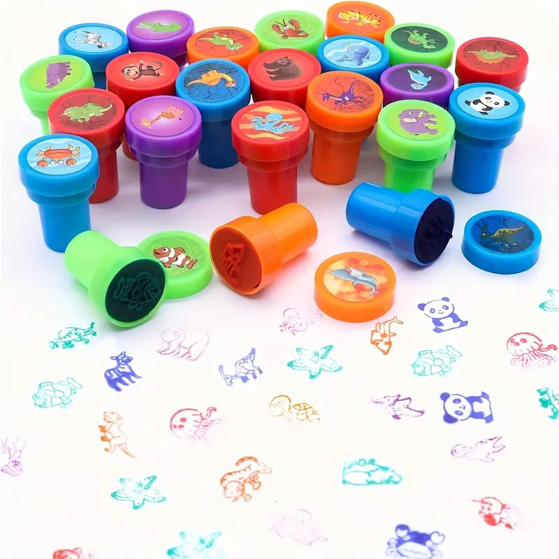 10/20Pcs Teacher's Dinosaur, Marine Creatures and Zoo Animals Stamp Set Birthday Gifts, Party Supplies, Teacher's Self-Inking Stamps