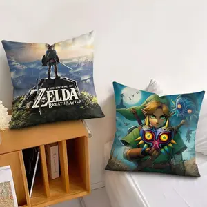 Z-Zeldas LegendsS game Cushion Cover Soft Short Plush Fabric Double-Sided Print Organic Breathable Sofa Pillow Case, Home Machine Washable in Perfect for Home Decor Warm Winter Home Child Gift