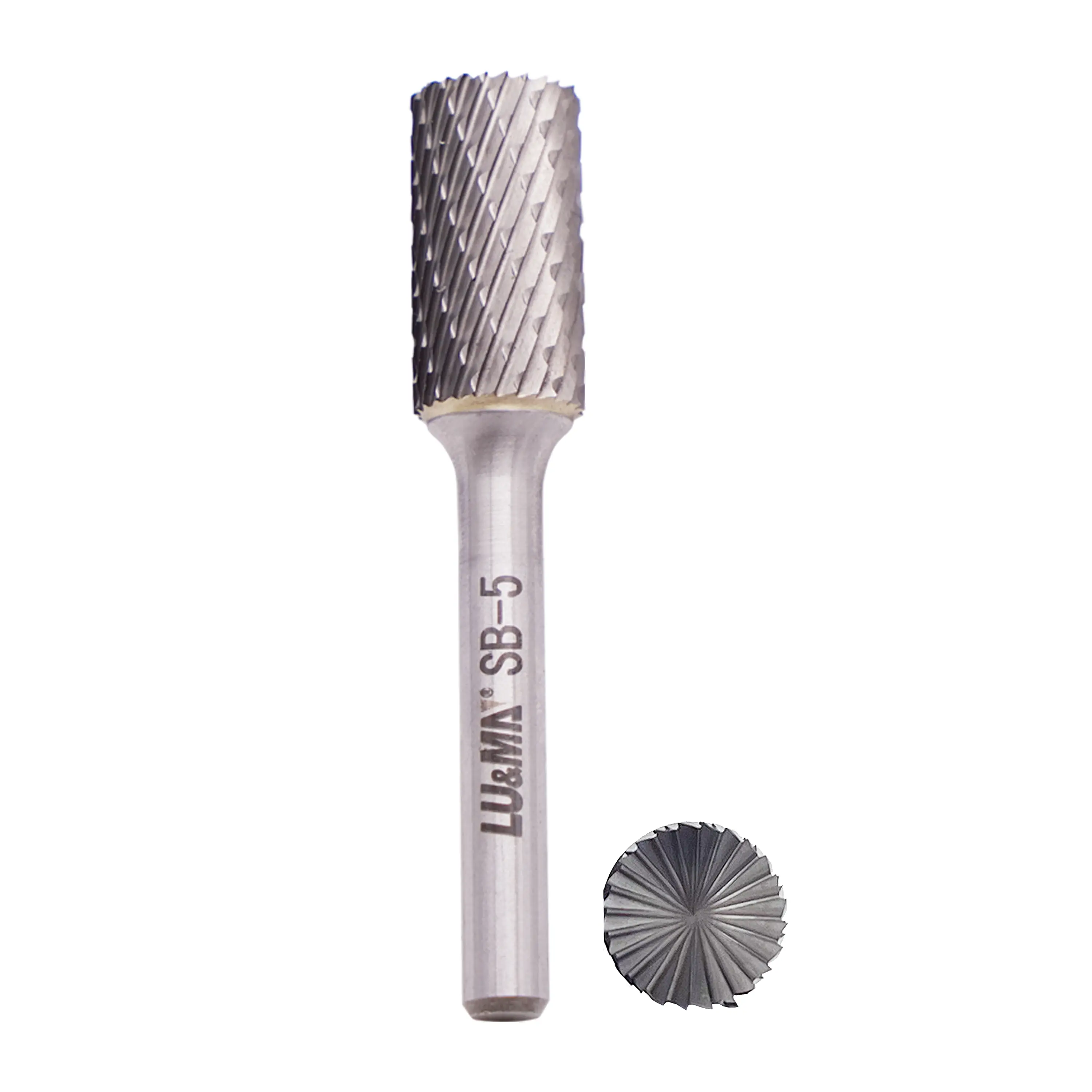 SB-5 Tungsten Carbide Burr Cylinder Shape Double Cut Rotary Burrs File(1/2''Cutter Dia,1''Cutter Length) with 1/4'' (6.35mm) Shank Dia, by LU&MN Heavy Duty Industrial Durable