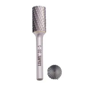SB-5 Tungsten Carbide Burr Cylinder Shape Double Cut Rotary Burrs File(1/2''Cutter Dia,1''Cutter Length) with 1/4'' (6.35mm) Shank Dia, by LU&MN Heavy Duty Industrial Durable