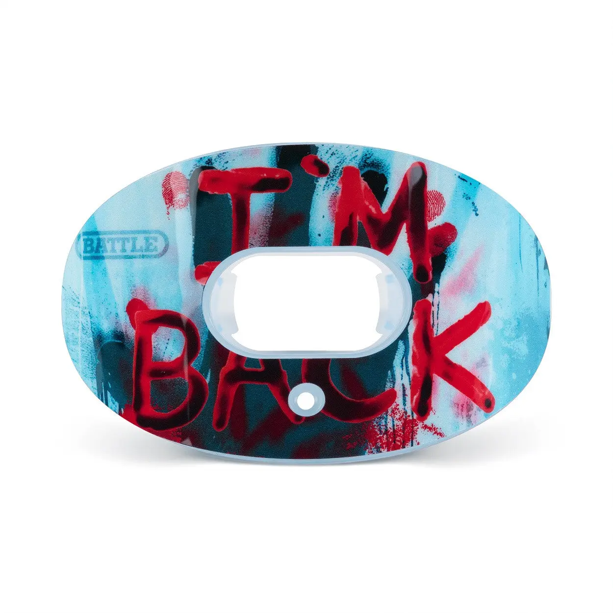 Battle Sports Oxygen "I'm Back" Horror Print Football Mouthguard with Max Airflow, Absorber Shield, Over Ortho Fit & Convertible Strap