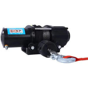 3500 lb Winch ATV UTV Electric Winch 12V Waterproof Synthetic Rope with Wired & Wireless Remotes for Towing Boats Off-Road Versatile Towing Power All-Weather Protection