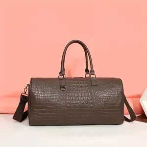 Sport Fitness Gym Tote Bag, Weekend Bag Hospital Overnight Portable And Travel Crocodile Pattern Luggage Business Trip Short Distance