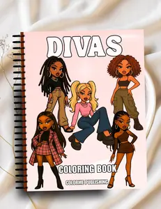 Divas Fashion Coloring Book: 30 Coloring Pages, Dolls - Spiral Edition Physical Book
