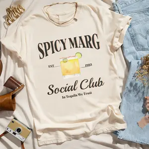 Spicy Marg Shirt, Margarita Lover Shirt, Bartender Gift, Cocktail T Shirt, Tequila Drinking Top, Margarita Girl Group Tee