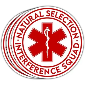 COMBO 3PCS Natural Selection Interference Squad Sticker, Funny EMT EMS Stickers, Ambulance Driver Stickers Decorations Laptop Bottle Car Window