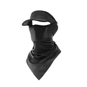 Ice silk sunscreen face mask for men, summer cycling cap with ear loops, magic triangle headscarf, breathable neck gaiter for fishing