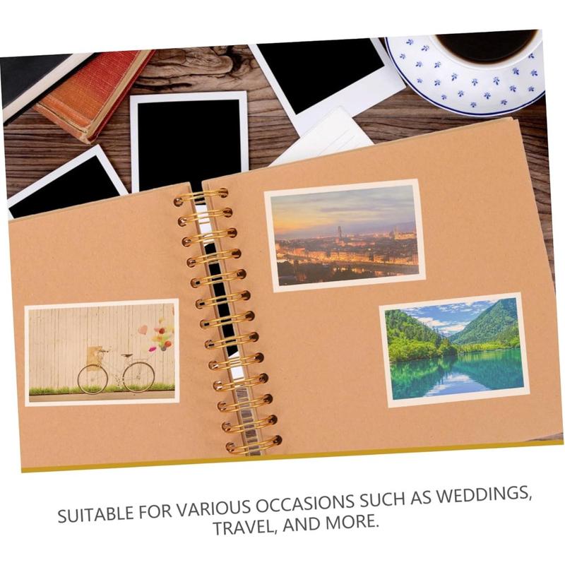 Travel Scrapbook Album 40 Pages (8 x 8 Inch) Brown  Kraft Paper, Photo Album Scrapbook, Memory Book - Ideal for Your Anniversaries Scrapbooking Albums Art & Craft Projects,Christmas Gift Ideas.
