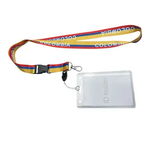 Colombia flag Lanyard, ID Badge Holder, Detachable | Bandera de Colombia Lanyard Llavero Para llaves o Identificación