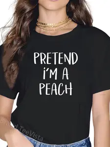 100% Cotton Pretend I'm A Peach Costume Funny Fruit Halloween Party T-Shirt