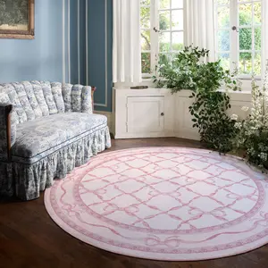 Nordic Style Round Bowknot Carpet, Soft Fluffy Rug for Living Room Bedroom, Foldable Washable Luxury Home Decor Mat