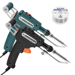 New Electric Auto Soldering Iron Gun Kit – Hand‑Held Welding Tool with Tweezers, Solder Wire, Desoldering Pump, 60W Adjustable Temperature, Fast Heating, 5 Tips – Portable Repair Kit for Electronics, DIY, Home, Auto Wiring