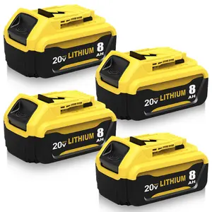 4Packs 8.0Ah Replacement for Dewalt 20v Max Battery Compatible with Lithium DCB206 Cordless Tools