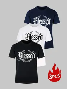 Men's Short Sleeve T-Shirt Set, Loose Soft Breathable Fabric, Geometric Print, Quick-Dry, Casual Fashion for Outdoor & Daily Wear