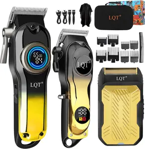 LQT Cordless hair clipper set,USB charging, hair clipper with LCD display screen, mini hair clipper,multi-purpose shaver, sufficient battery life, suitable for home and professional hair salons, Christmas Gift