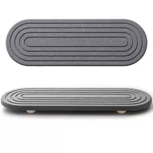 Instant Drying Clay Kitchen Sink Mat, Absorbent Stone Board for Countertops, Quick Dry Bathroom and Kitchen Storage Box (11.81x3.94 Inches)